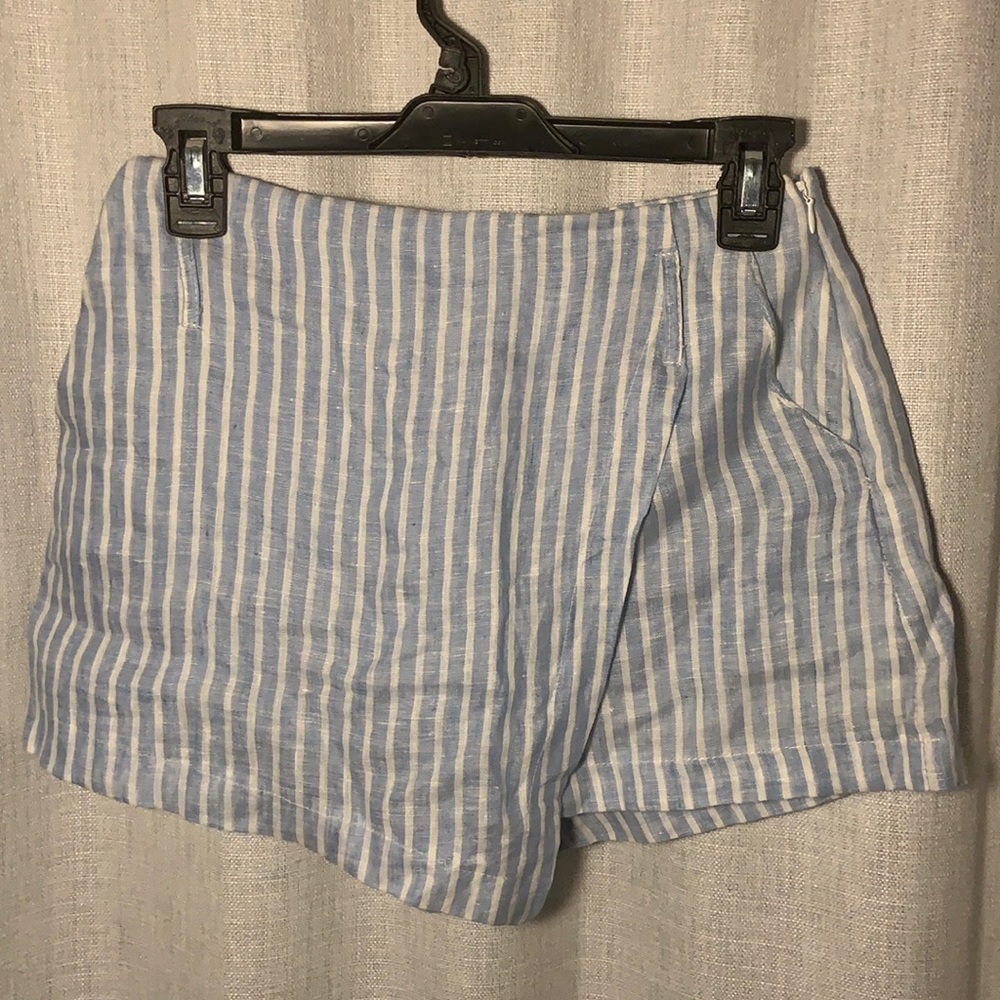 Blue and White Striped Skort